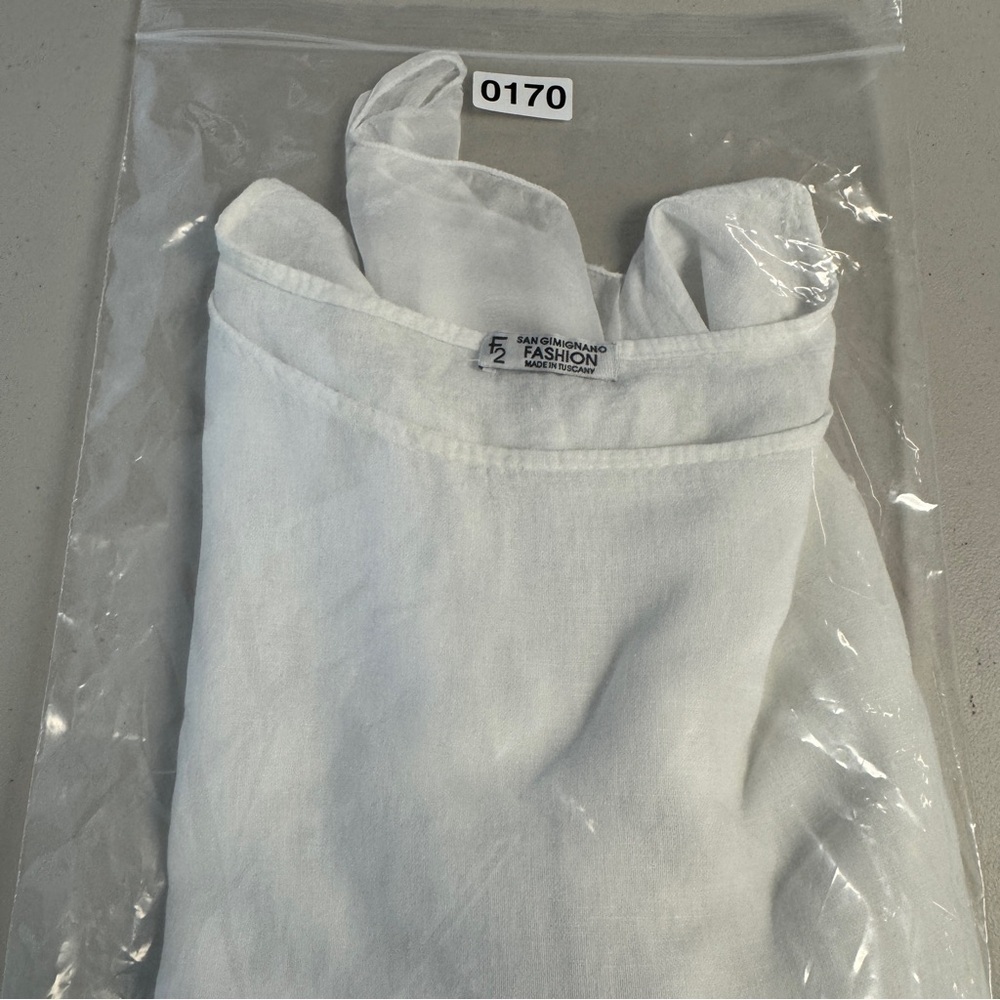 San Gimignano White Linen Silk Blend Asymmetric Hem Tunic Lagenlook Top One Size - Picture 12 of 13